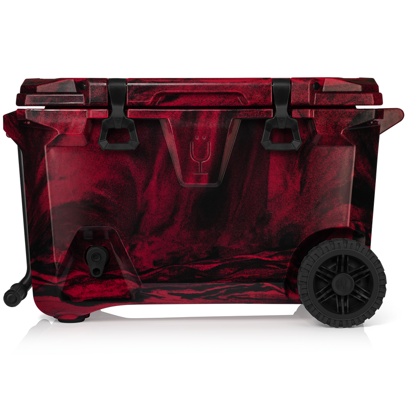 Br Tank 55-Quart Rolling Cooler | Red & Black Swirl - Gift Ready
